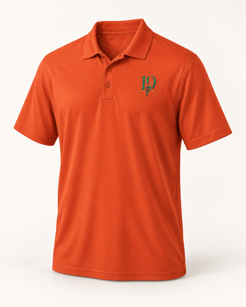 The 19th Fairway Performance Polo in Deep Orange