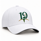 The 19th Fellowship Founders Hat in White and Black, clean right-side angle