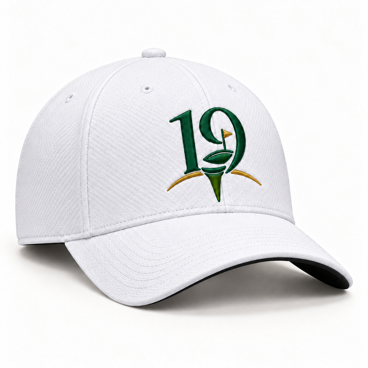 The 19th Fellowship Founders Hat in White and Black, clean right-side angle