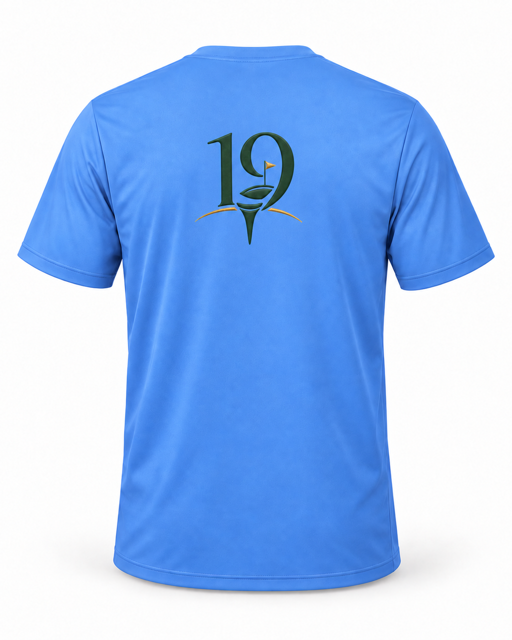 The 19th Founders Tee in Carolina Blue - back view with 19 logo