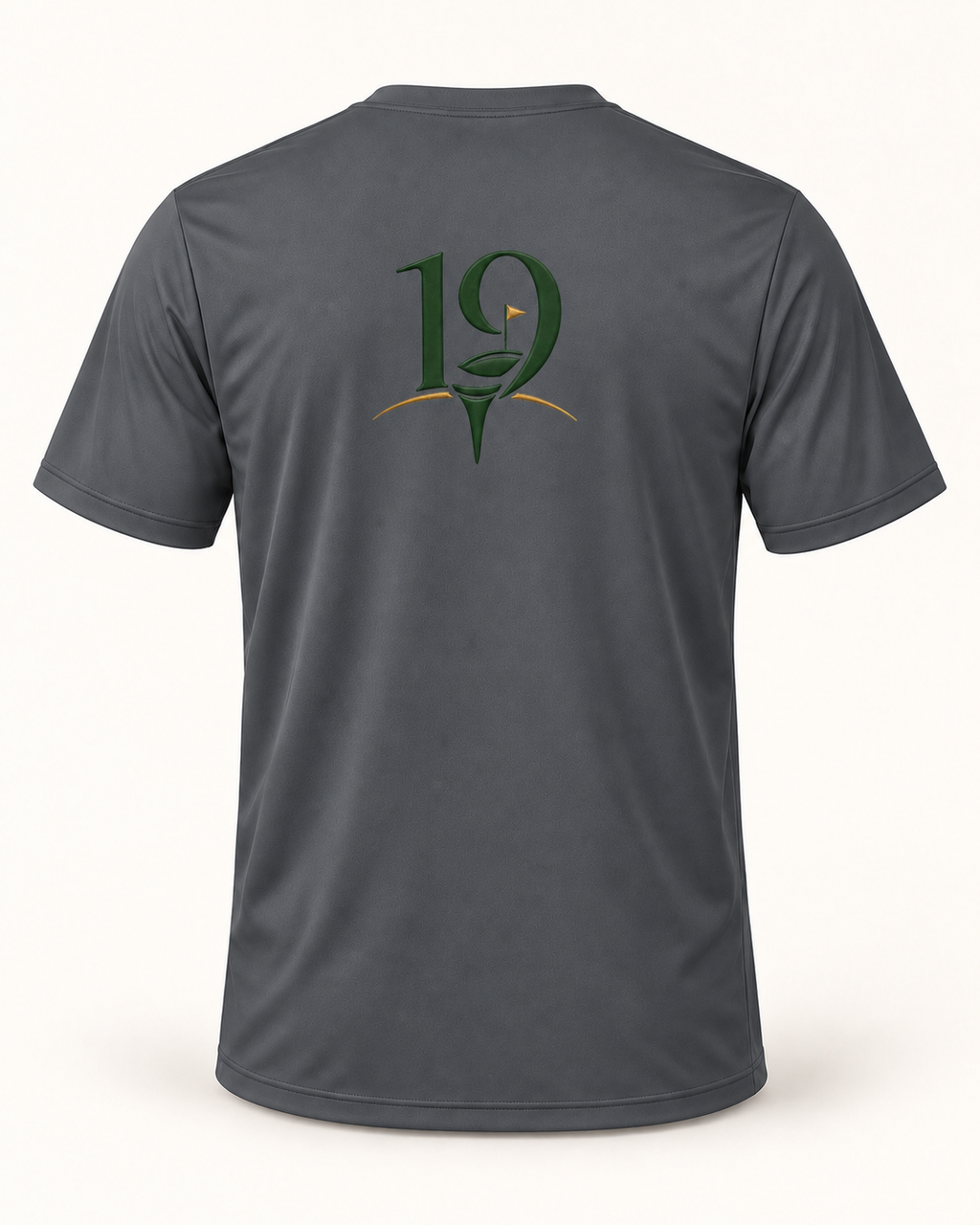 The 19th Founders Tee in Iron Grey - back view with 19 logo
