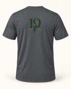 The 19th Founders Tee in Iron Grey - back view with 19 logo