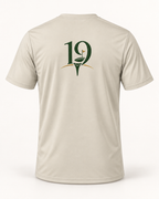 The 19th Founders Tee in Sand - back view with 19 logo