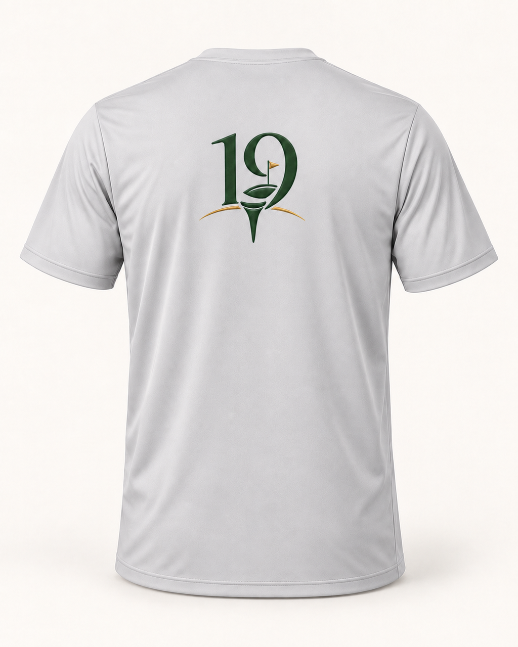 The 19th Founders Tee in Silver - back view with 19 logo