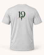 The 19th Founders Tee in Silver - back view with 19 logo
