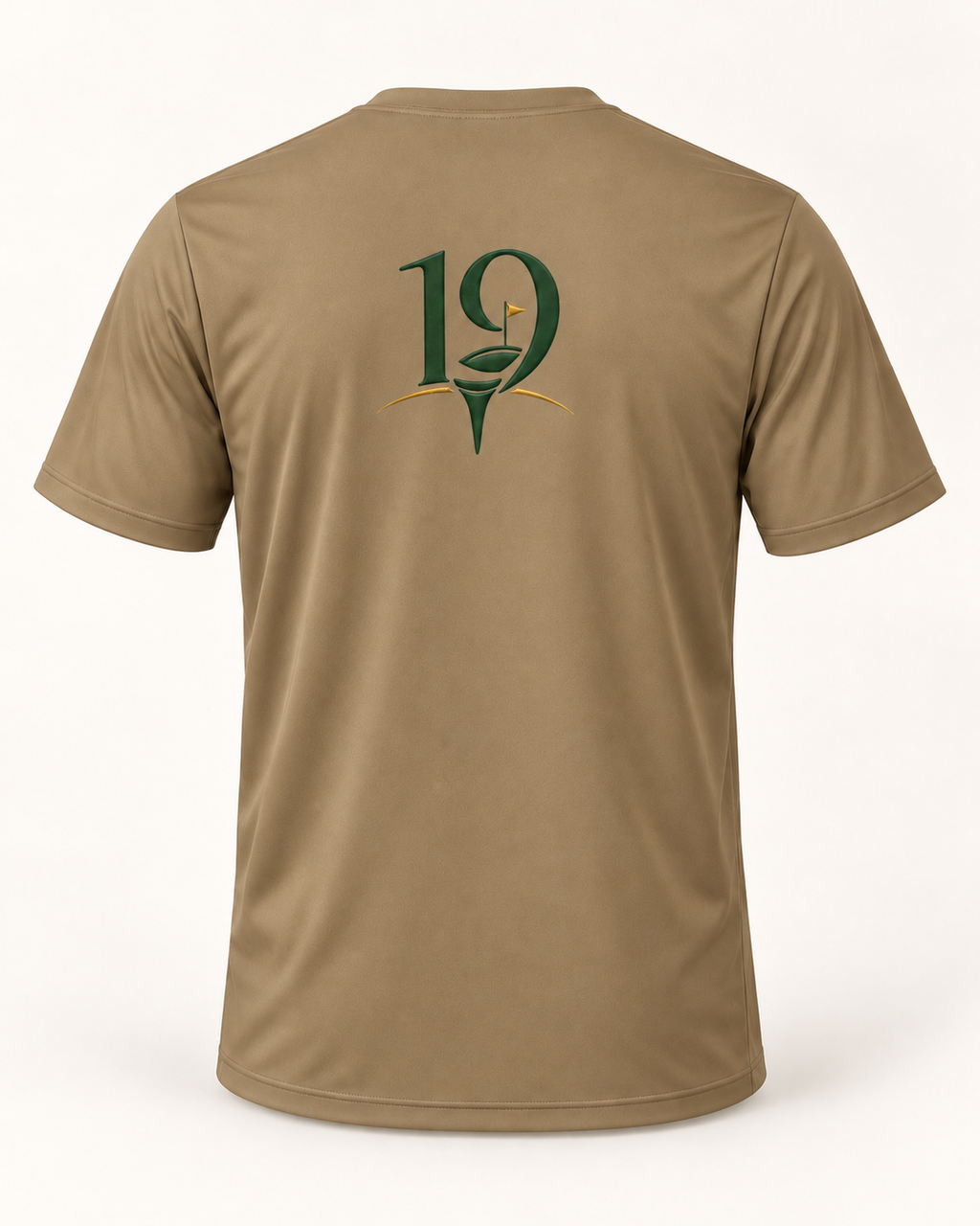 The 19th Founders Tee in Woodland Brown - back view with 19 logo