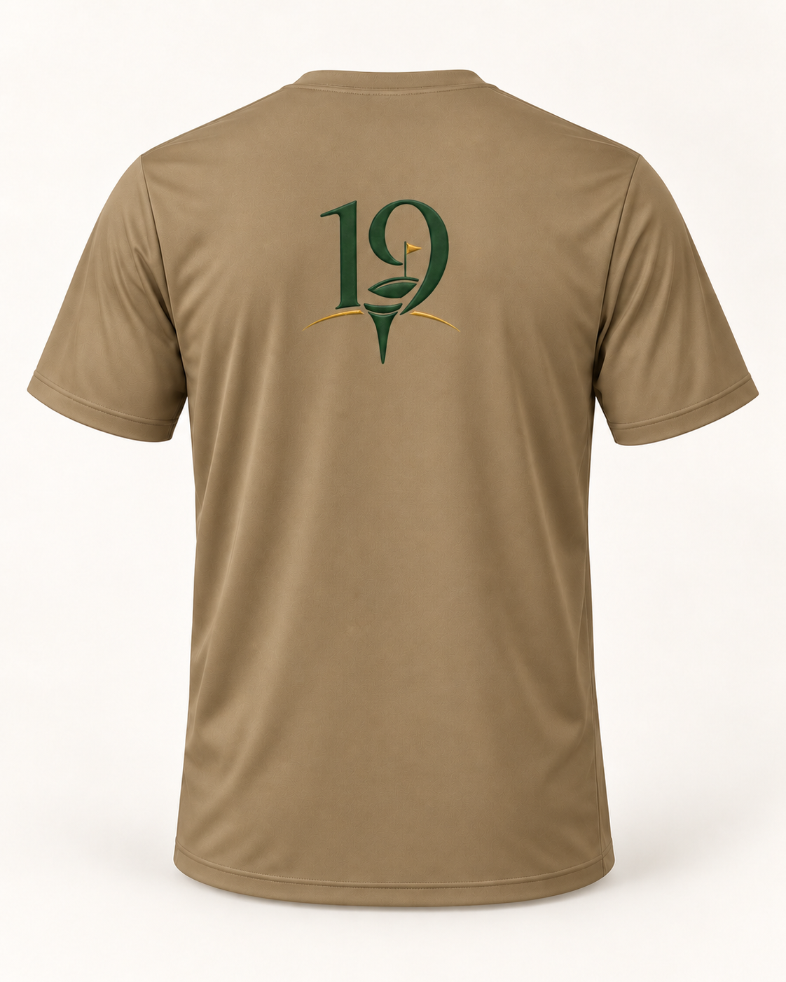 The 19th Founders Tee in Woodland Brown - back view with 19 logo