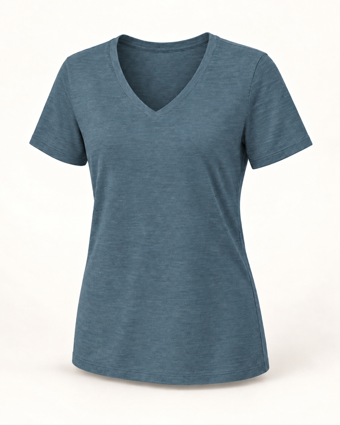 The 19th Founders V-Neck Tee in Heather Slate - clean front view